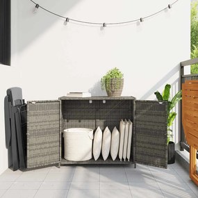 vidaXL Ντουλάπι Αποθήκευσης Κήπου Γκρι 83x45x76 εκ. από Συνθ. Ρατάν