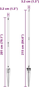 vidaXL Στήλη φράχτη με πείρο για το έδαφος 26 τμχ. Ασημί