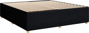 vidaXL Κρεβάτι Boxspring με Στρώμα Μαύρο 200x200 εκ. Υφασμάτινο