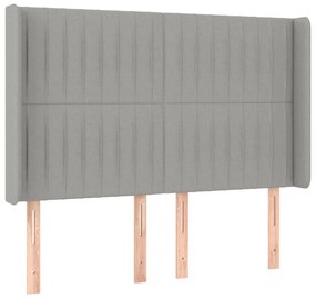 vidaXL Κρεβάτι Boxspring με Στρώμα &amp; LED Αν.Γκρι 140x190εκ. Υφασμάτινο