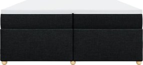 vidaXL Κρεβάτι Boxspring με Στρώμα Μαύρο 200x200 εκ. Υφασμάτινο
