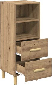 vidaXL Πλαϊνό γραφείο με συρτάρι artisan δρυς 34 x 34.5 x 90 εκ