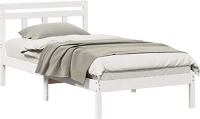 vidaXL Σκελετός Κρεβατιού Λευκό 90 x 190 cm Στερεά ξυλεία πεύκου