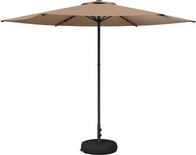 vidaXL Ομπρέλα Κήπου με Βάση 300 x 300 cm Πολυεστέρας Ορθογώνιος Taupe