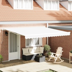 vidaXL Χειροκίνητη Ανασυρόμενη Τέντα Λευκή 400x300 cm
