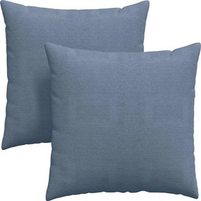 vidaXL Μαξιλάρι Καναπέ 2 pcs Μπλε 60 x 60 cm Υφασμάτινο Κορντουρά
