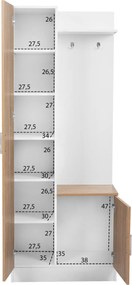 ΕΠΙΠΛΟ ΕΙΣΟΔΟΥ ΜΕ ΚΑΘΡΕΠΤΗ JANICE HM2264 SONAMA ΛΕΥΚΟ 70x37x181 εκ.