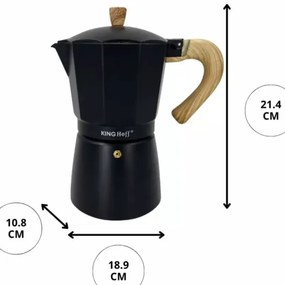 Καφετιέρα Kubinska Kinghoff KH 1887, 9 μπολ, 450 ml, Αλουμίνιο, Επαγωγή, Μαύρο.