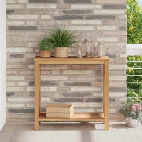 vidaXL Τραπεζάκι σαλονιού με ράφι Καφέ 85 x 35 x 75 εκ Μασίφ ξύλο teak