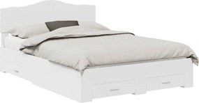 vidaXL Σκελετός Κρεβατιού Λευκό 140 x 190 cm Επεξεργασμένο ξύλο