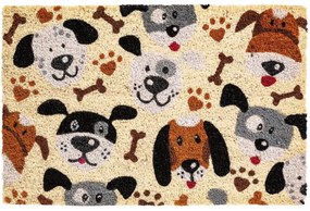 Πατάκι Εισόδου Ruco Print 791 Dogs 40X60cm Beige-Multi Sdim 40Χ60