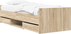 vidaXL Σκελετός Κρεβατιού με συρτάρι Sonoma Δρυς Επεξεργασμένο Ξύλο