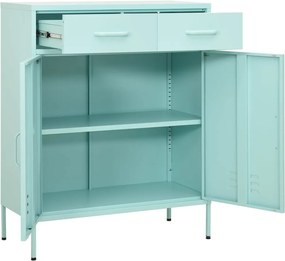 vidaXL Ντουλάπι Αποθήκευσης Χρώμα Μέντα 80 x 35 x 101,5 εκ. από Ατσάλι
