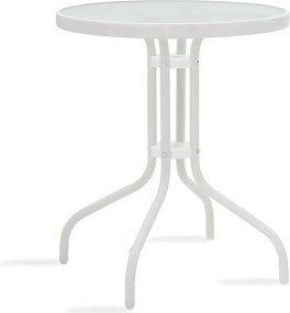 Σετ κήπου Calan-Watson σετ 3τεμ μέταλλο λευκό-textilene καφέ 60x60x70 εκ.