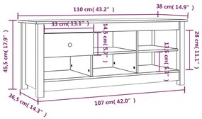 ΠΑΠΟΥΤΣΟΘΗΚΗ ΓΚΡΙ 110X38X45,5 ΕΚ. ΑΠΟ ΜΑΣΙΦ ΞΥΛΟ ΠΕΥΚΟΥ 814596