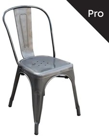 RELIX Καρέκλα-Pro, Μέταλλο Βαφή σε Απόχρωση Metal με Διακοσμητική Σκουριά  45x51x85cm [-Silver-] [-Μέταλλο-] Ε5191,6