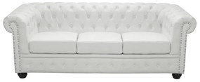 ΚΑΝΑΠΕΣ 3ΘΕΣΙΟΣ T.CHESTERFIELD HM3009.02 ΤΕΧΝΟΔΕΡΜΑ ΛΕΥΚΟ ΜΑΤ 208x90x73 εκ.