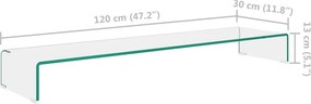 vidaXL Βάση Τηλεόρασης/Οθόνης Διάφανη 120 x 30 x 13 εκ. Γυάλινη