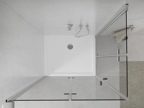 Mexen Lima Δίδυμη πτυσσόμενη καμπίνα ντους 80 x 70 cm, διαφανής, χρώμιο +