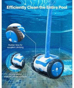 VEVOR Suction Pool Cleaner Vacuum Cleaner 2 Wheels for In/Above-ground Pool