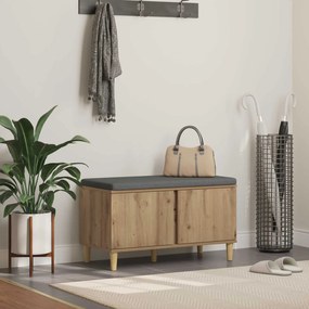 vidaXL Παγκάκι Χαλωρίου με μαξιλάρι Τεχνίτικη Δρυς 80 x 38 x 46 εκ