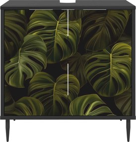 vidaXL Ντουλάπι Μπάνιου ELBURG Μαύρη Δρυς 60 x 40 x 61 εκ