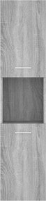 vidaXL Ντουλάπι Μπάνιου Γκρι Sonoma 30x30x130 εκ. Επεξεργασμένο Ξύλο