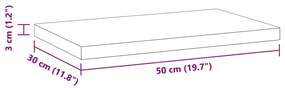 Ράφια Τοίχου 2Τεμ. Ασημί 50x30x3 εκ. Ανοξείδωτο Ατσάλι - Ασήμι