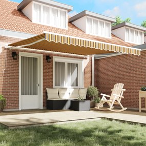 vidaXL Χειροκίνητη Ανασυρόμενη τέντα Ριγέ 400x350 εκ.