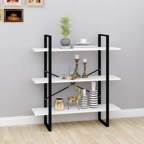 Βιβλιοθήκη με 4 Ράφια Λευκή 100 x 30 x 105 εκ. από Επεξ. Ξύλο