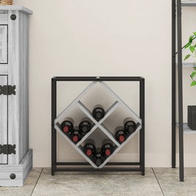 vidaXL Ράφι κρασιών Γκρι Σονομα 51x18x52,5 εκ Κατασκευασμένο ξύλο