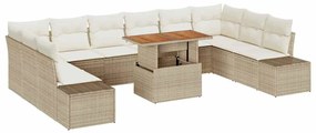 vidaXL Σετ Καναπέ Κήπου 11 pcs Μπεζ, Κρέμα 100 x 55 x 73 εκ