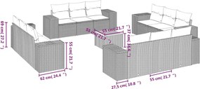 vidaXL Σετ Καναπέ Κήπου 13τεμ Μπεζ Συνθ. Ρατάν με Μαξιλάρια