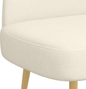 vidaXL Δερμάτινος Πάγκος με Πλάτη Κρεμ 110 x 60 x 76 cm