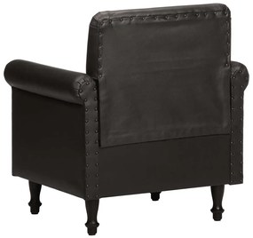vidaXL Πολυθρόνα Μπάρελ Μαύρη από Γνήσιο Δέρμα