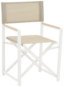 Καρέκλα - Πολυθρόνα σκηνοθέτη Mabu λευκό αλουμίνιο 56x48x86 εκ. 56x48x86 εκ.