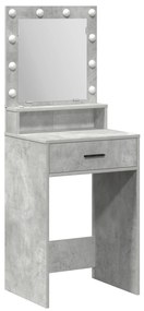 vidaXL Τραπέζι Ε dressing με LED Φώτα Γκρι Σκυρόδεμα 50x41x135 εκ.