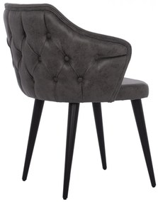 Καρέκλα THERESA Ξύλινα πόδια και Ύφασμα Nubuck Γκρί 56x60x84Υ εκ. 56x60x84 εκ.