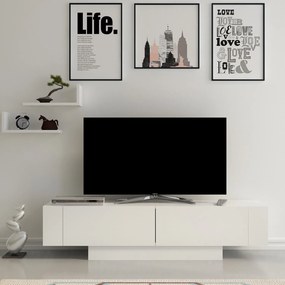 Έπιπλο Τηλεόρασης Λευκό FROCUR 150x31.5x41.6