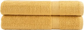 vidaXL Πετσέτες Premium SOLUND 2 τεμ. Χρυσές 100x200 εκ. 600 γρ./μ²