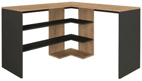 Γραφείο εργασίας Stylo Megapap χρώμα sapphire oak -  ανθρακί 120x120x73,8εκ.