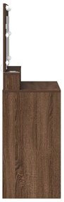 vidaXL Τραπέζι Μακιγιάζ Καφέ δρυς 79 x 41 x 135 cm Επεξεργασμένο ξύλο