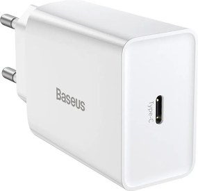 Ładowarka sieciowa Baseus Speed Mini Quick Charger, USB-C, PD, 3A, 20W (biała)