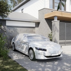 vidaXL Ημικουκούλα Αυτοκινήτου με Γάντζους Ασημί L