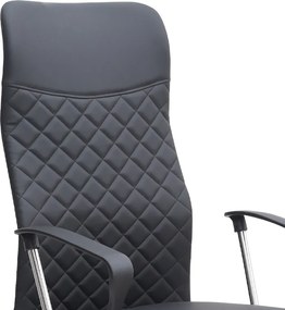 Καρέκλα γραφείου Novaro Megapap από τεχνόδερμα χρώμα μαύρο 61x68x111/121εκ.