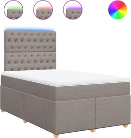 vidaXL Κρεβάτι Boxspring με Στρώμα Taupe 120x200 εκ. Υφασμάτινο