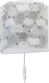 Παιδική απλίκα τοίχου Clouds Gray με συννεφάκια για λάμπα Ε27