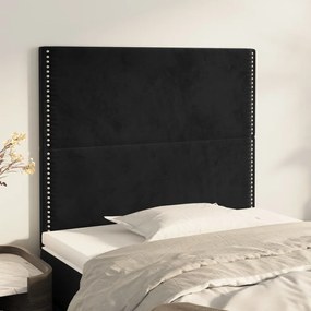 vidaXL Κεφαλάρι Μαύρο Βελούδινο 80x5x118/128 εκ.