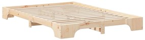 vidaXL Κρεβάτι δαπέδου με αποθήκευση Καφέ 140 x 210 cm ξύλο