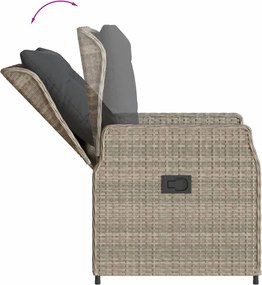 vidaXL Σετ Τραπεζαρίας Κήπου 9 τεμ. Αν. Γκρι Συνθ. Ρατάν με Μαξιλάρια